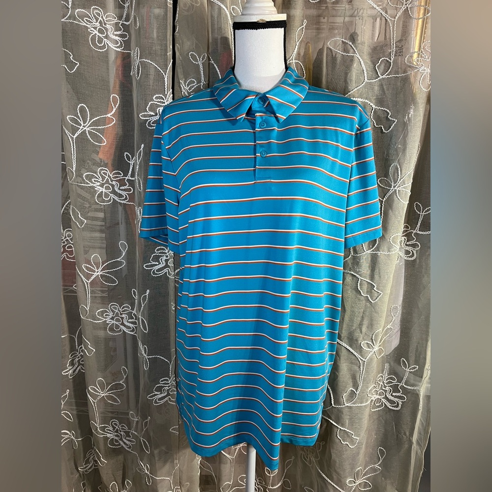 All in Motion Blue Stripe Polo Shirt